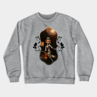 Cute little witch in the night Crewneck Sweatshirt